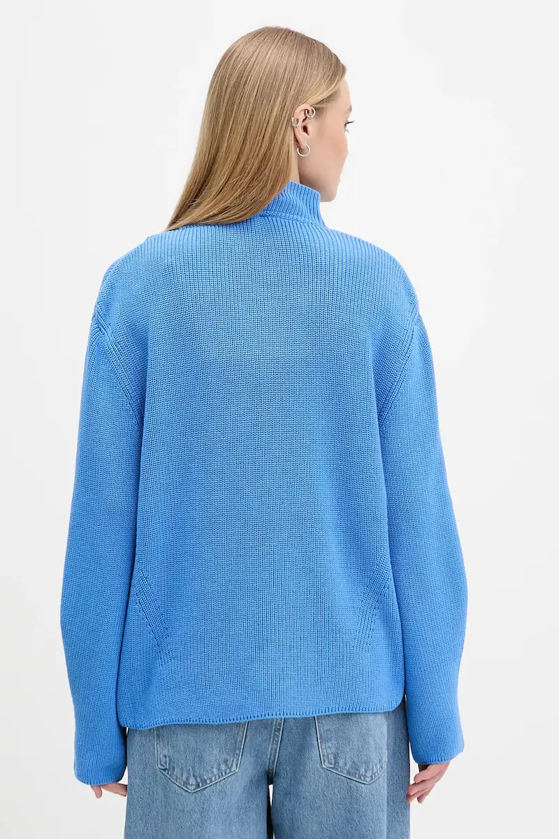 maglione in cotone donna colore blu DW0DW21676 miniatura 3