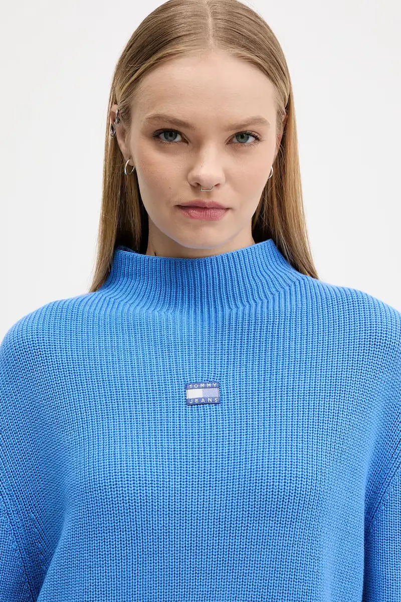 maglione in cotone donna colore blu DW0DW21676 miniatura 4