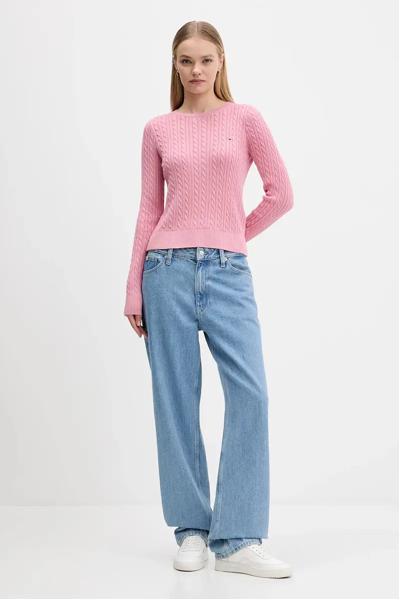 maglione in cotone donna colore rosa DW0DW22165 miniatura 2