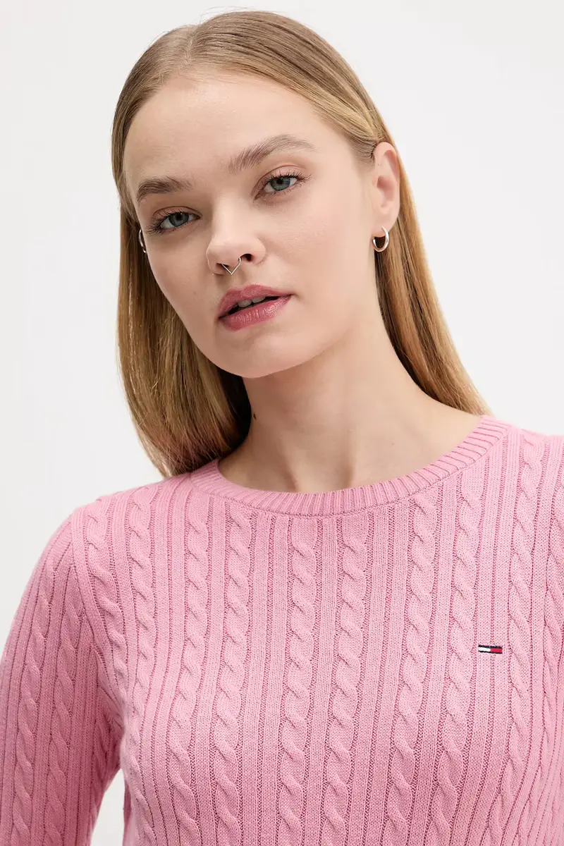 maglione in cotone donna colore rosa DW0DW22165 miniatura 4