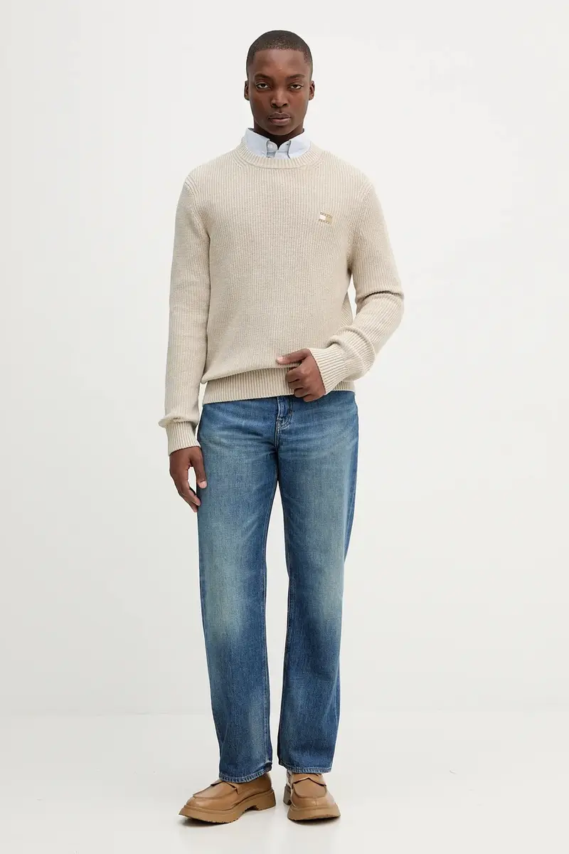 maglione in cotone uomo colore beige DM0DM21652 miniatura 2