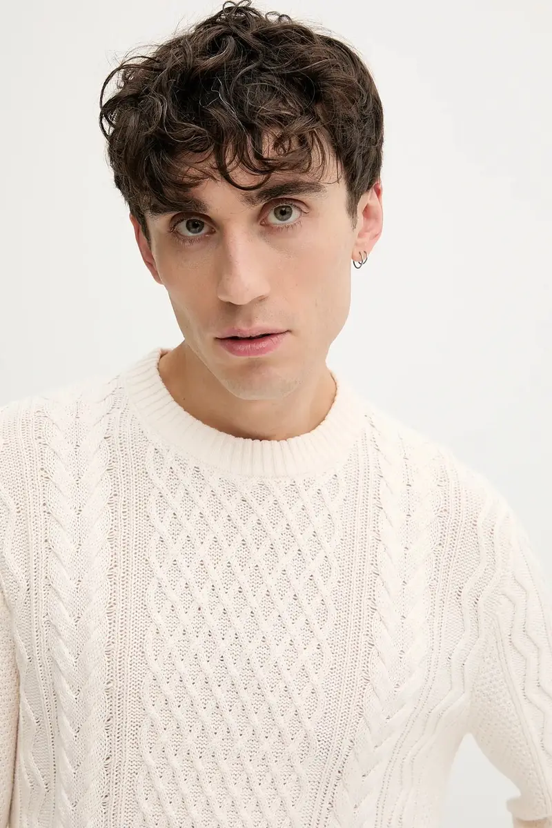 maglione in cotone uomo colore beige DM0DM22101 miniatura 4