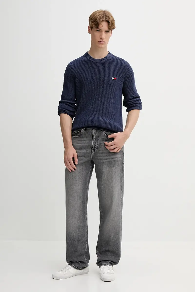 maglione in cotone uomo colore blu navy DM0DM21652 miniatura 2