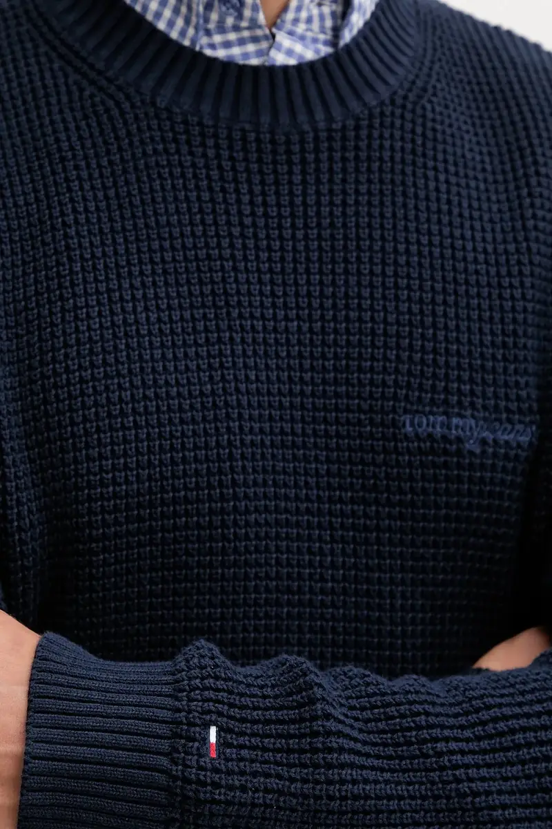 maglione in cotone uomo colore blu navy DM0DM22098 miniatura 5