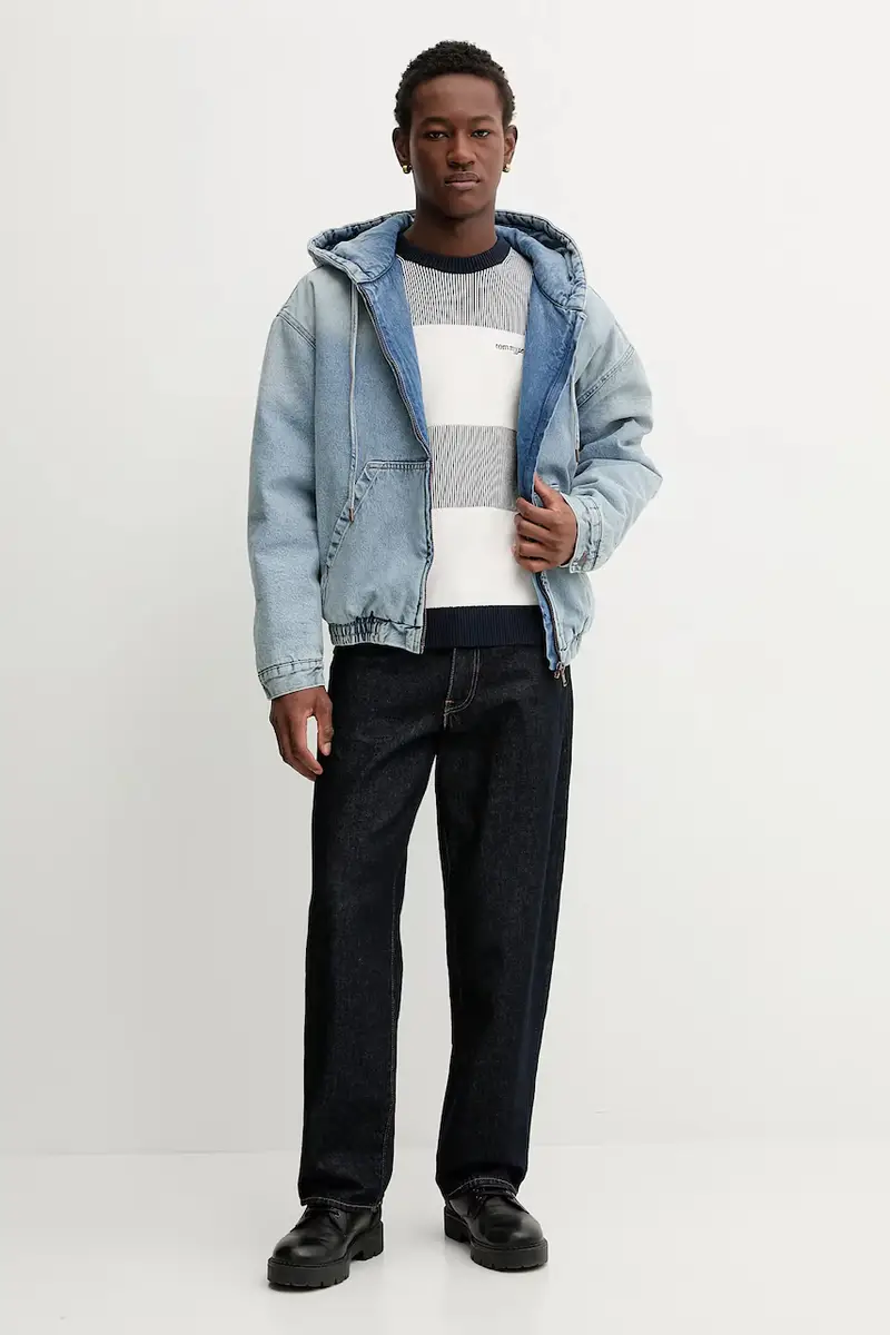 maglione in cotone uomo colore blu navy DM0DM22110 miniatura 2