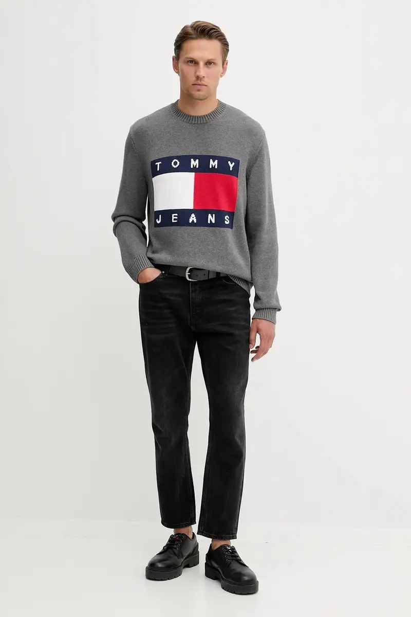 maglione in cotone uomo colore grigio DM0DM22105 miniatura 2