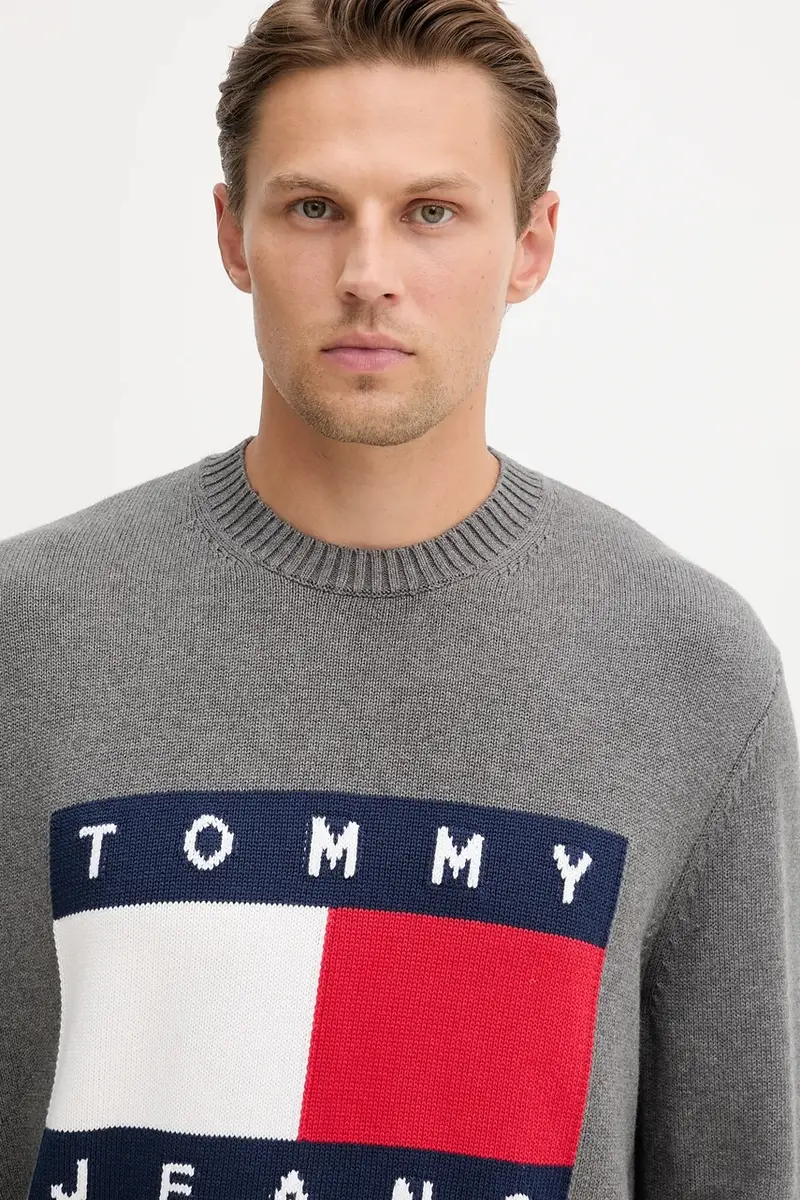 maglione in cotone uomo colore grigio DM0DM22105 miniatura 4