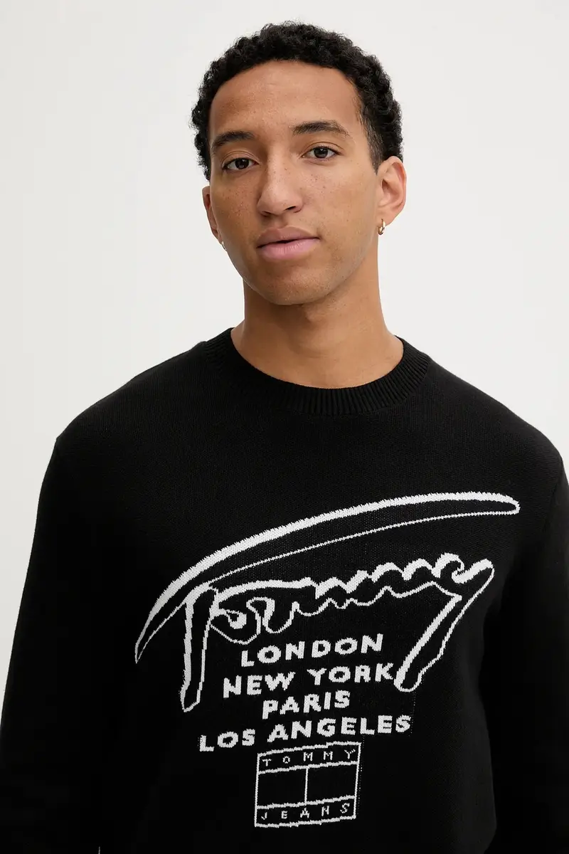 maglione in cotone uomo colore nero DM0DM22253 miniatura 4