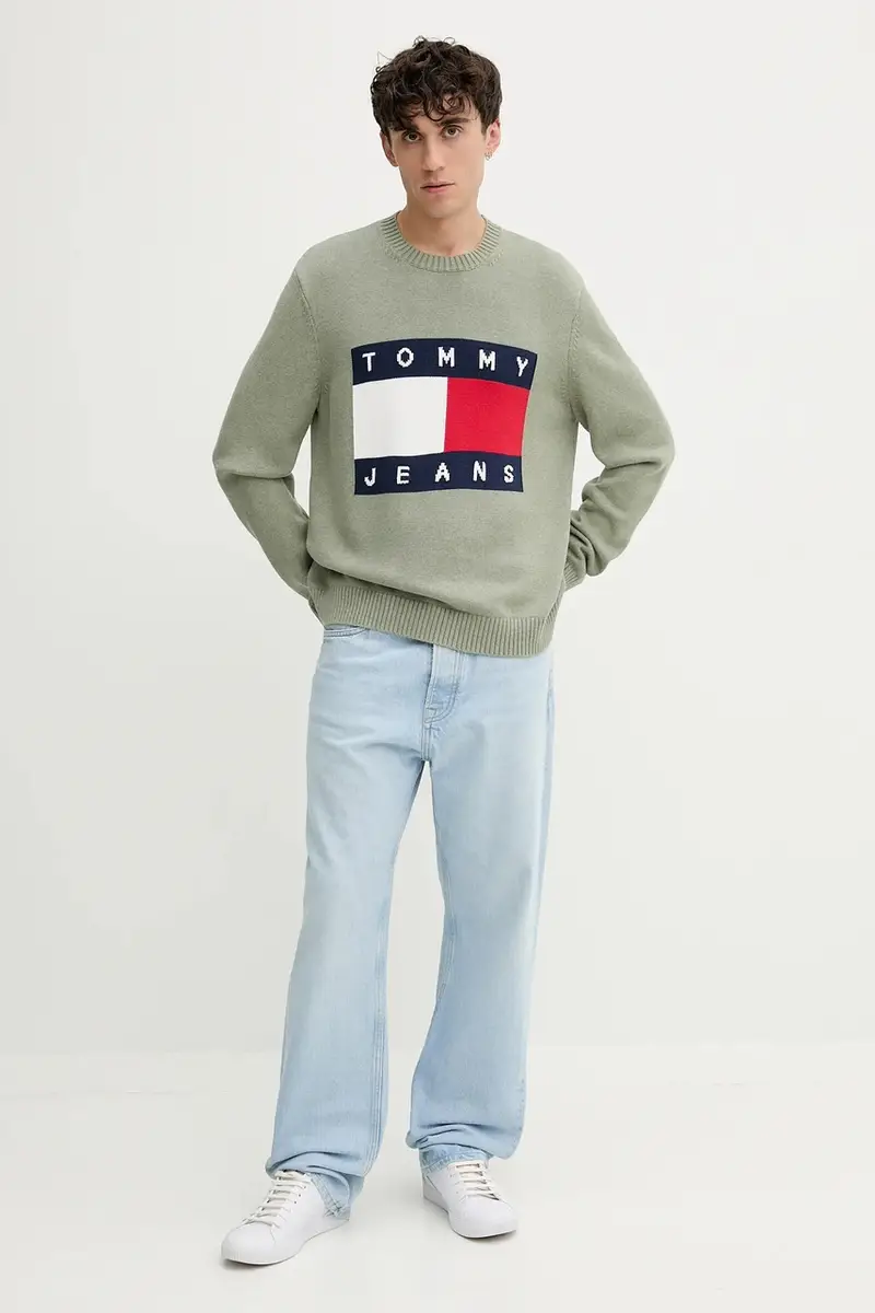 maglione in cotone uomo colore verde DM0DM22105 miniatura 2