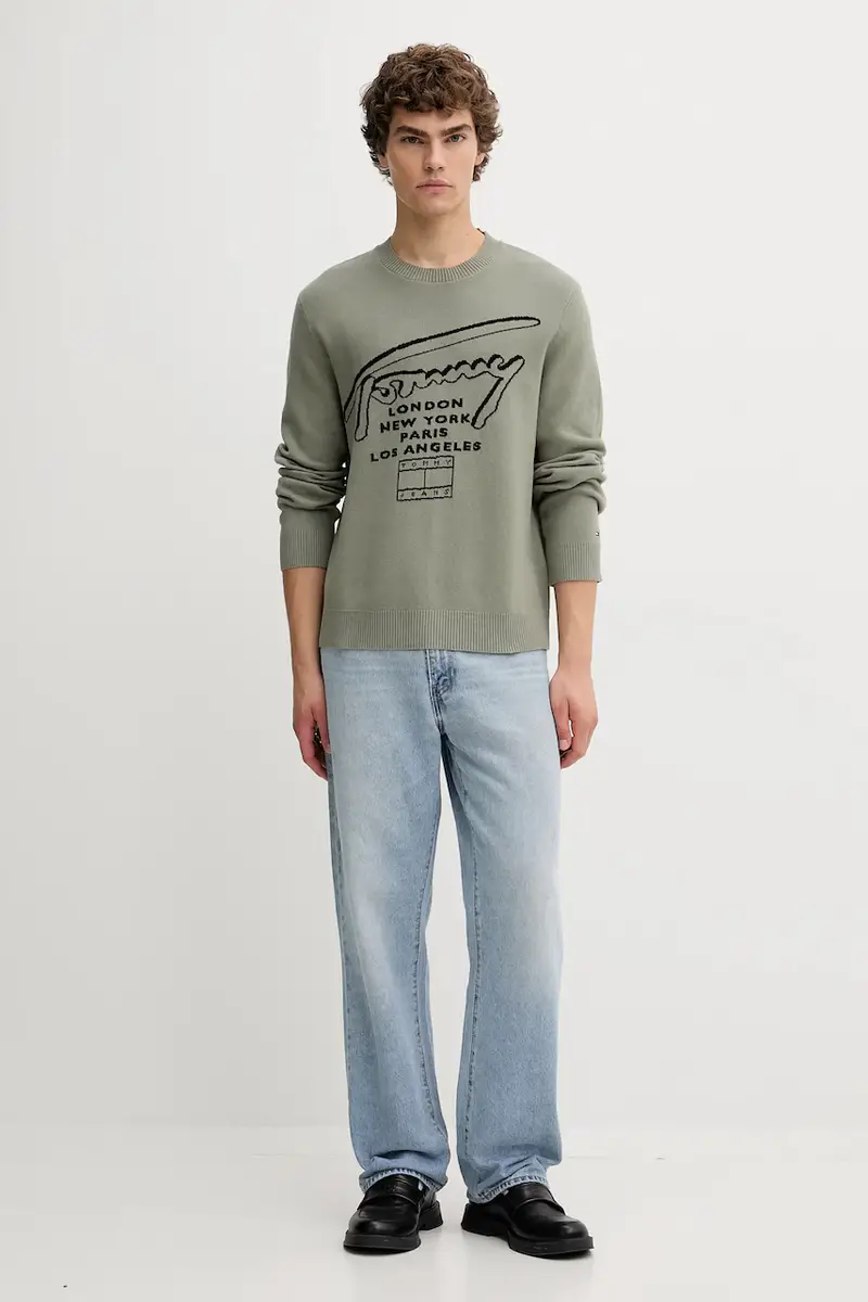 maglione in cotone uomo colore verde DM0DM22253 miniatura 2