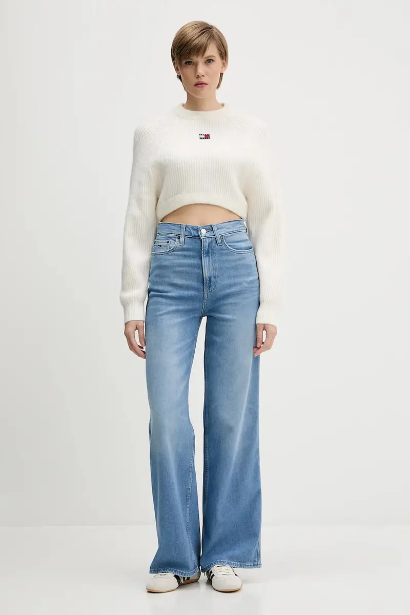 maglione in misto lana donna colore bianco DW0DW21677 Beige miniatura 2