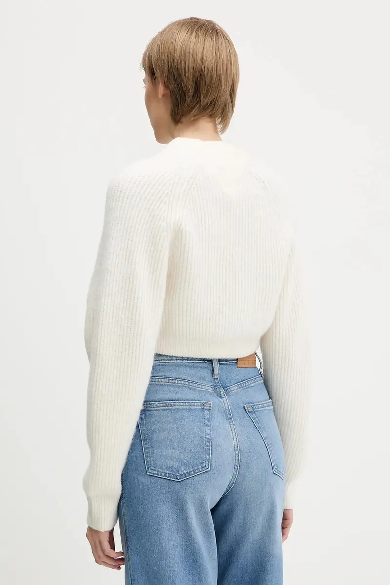 maglione in misto lana donna colore bianco DW0DW21677 Beige miniatura 3