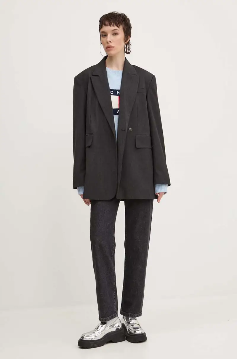 maglione in misto lana donna colore blu DW0DW18681 miniatura 2