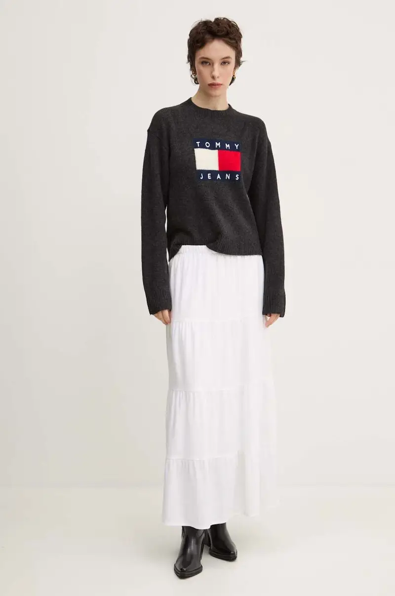 maglione in misto lana donna colore grigio DW0DW18681 miniatura 2