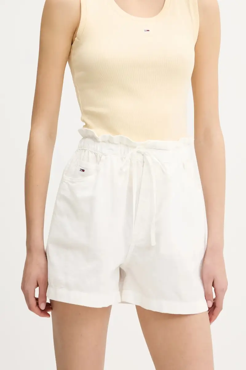 pantaloncini in lino misto donna colore bianco DW0DW20360