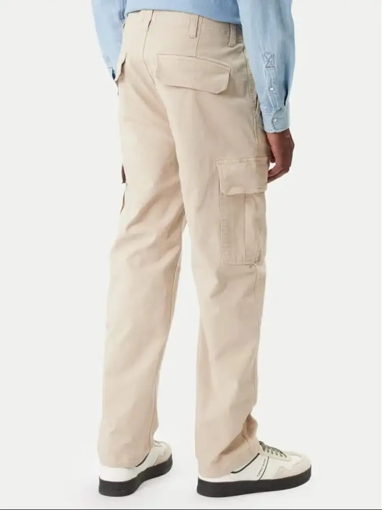 pantalone beige uomo cargo mini logo miniatura 2