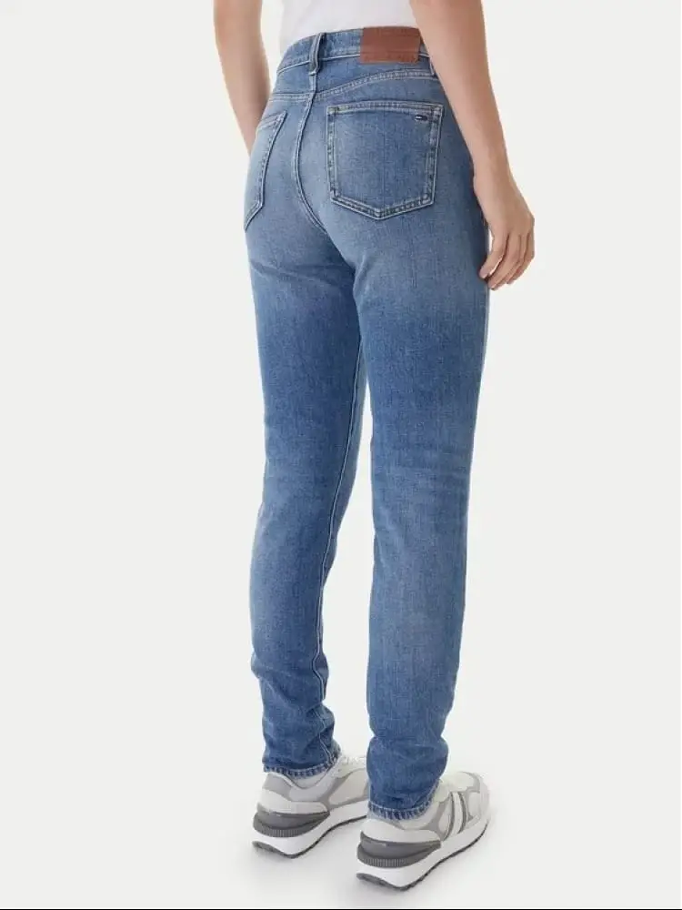 pantalone in denim chiaro donna mini logo miniatura 2