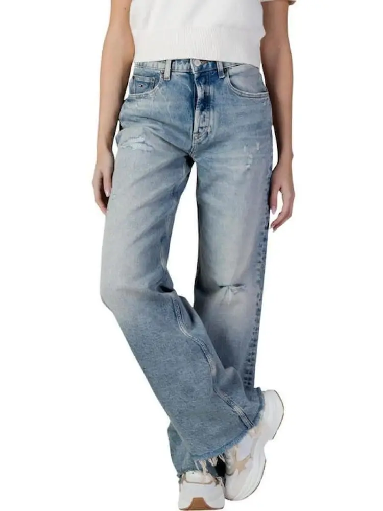 pantalone in denim donna mini logo