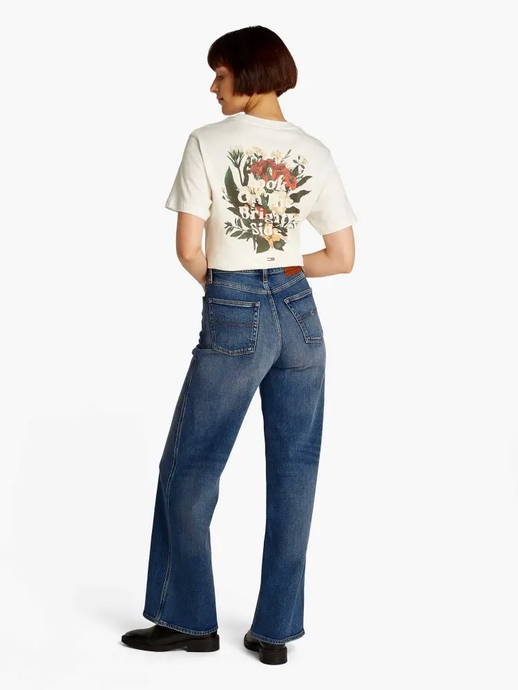 pantalone in denim medium donna patch logo sul retro miniatura 2