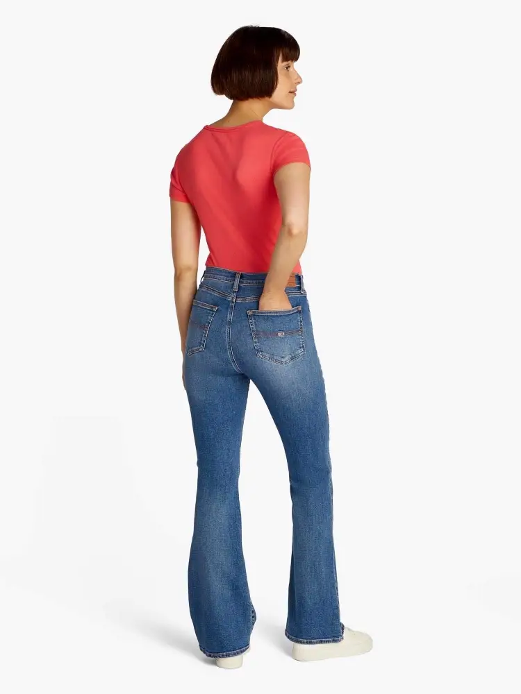 pantalone in denim medium donna patch logo sul retro miniatura 2