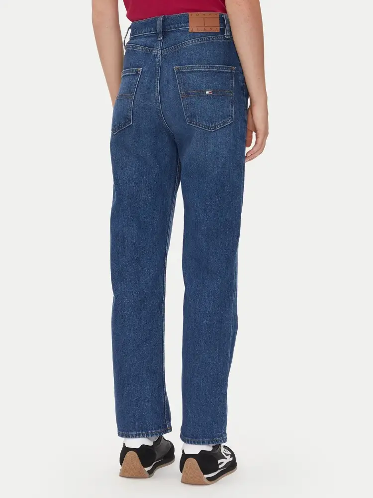 pantalone in denim medium donna regular patch logo sul retro miniatura 2