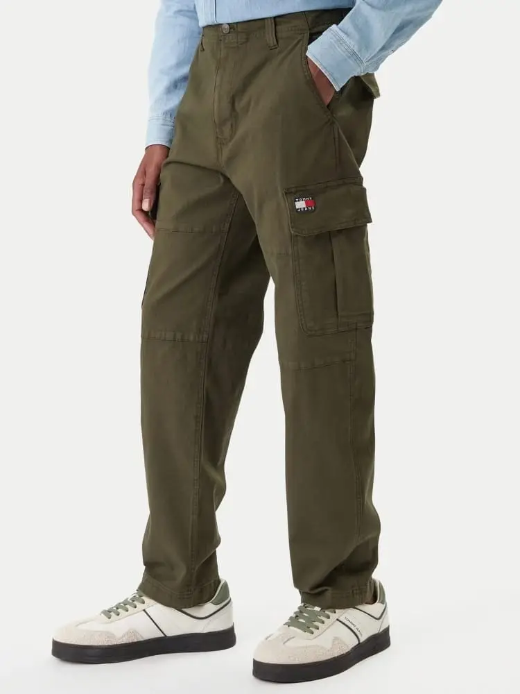 pantalone verde oliva uomo mini logo