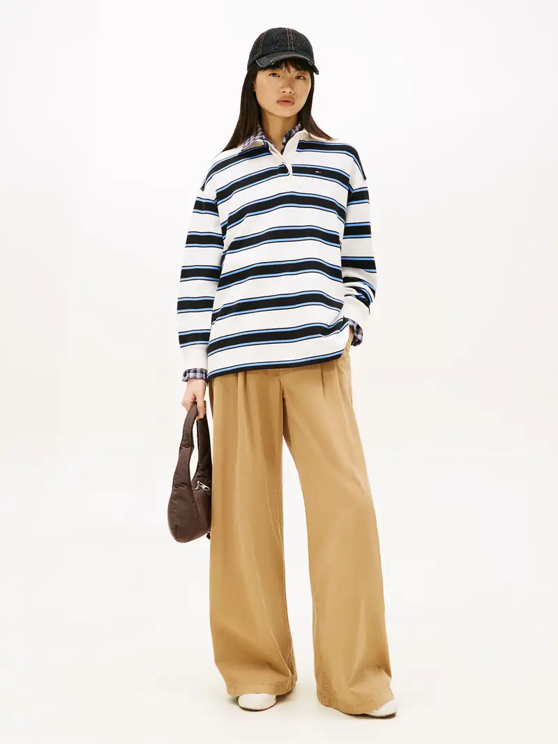 Pantaloni con pieghe marrone miniatura 2