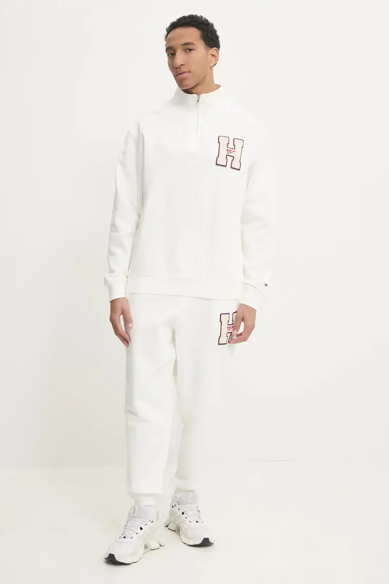 pantaloni della tuta di cotone colore beige con applicazione DM0DM21277 miniatura 2