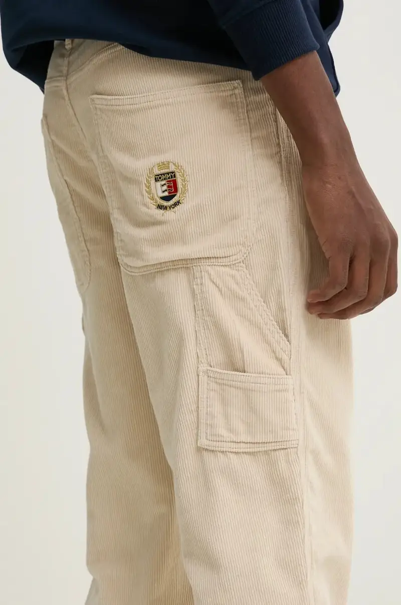 pantaloni in velluto a coste Beige miniatura 5
