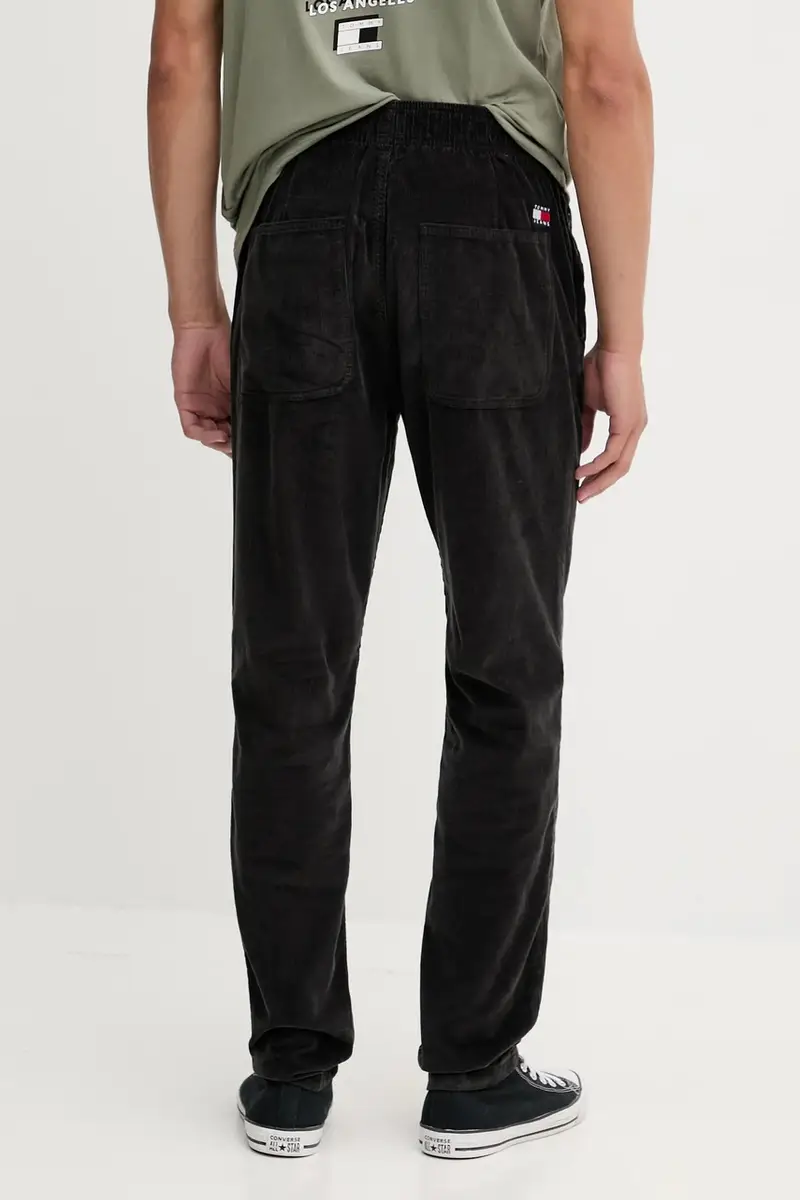 pantaloni in velluto a coste uomo colore nero DM0DM21997 miniatura 3