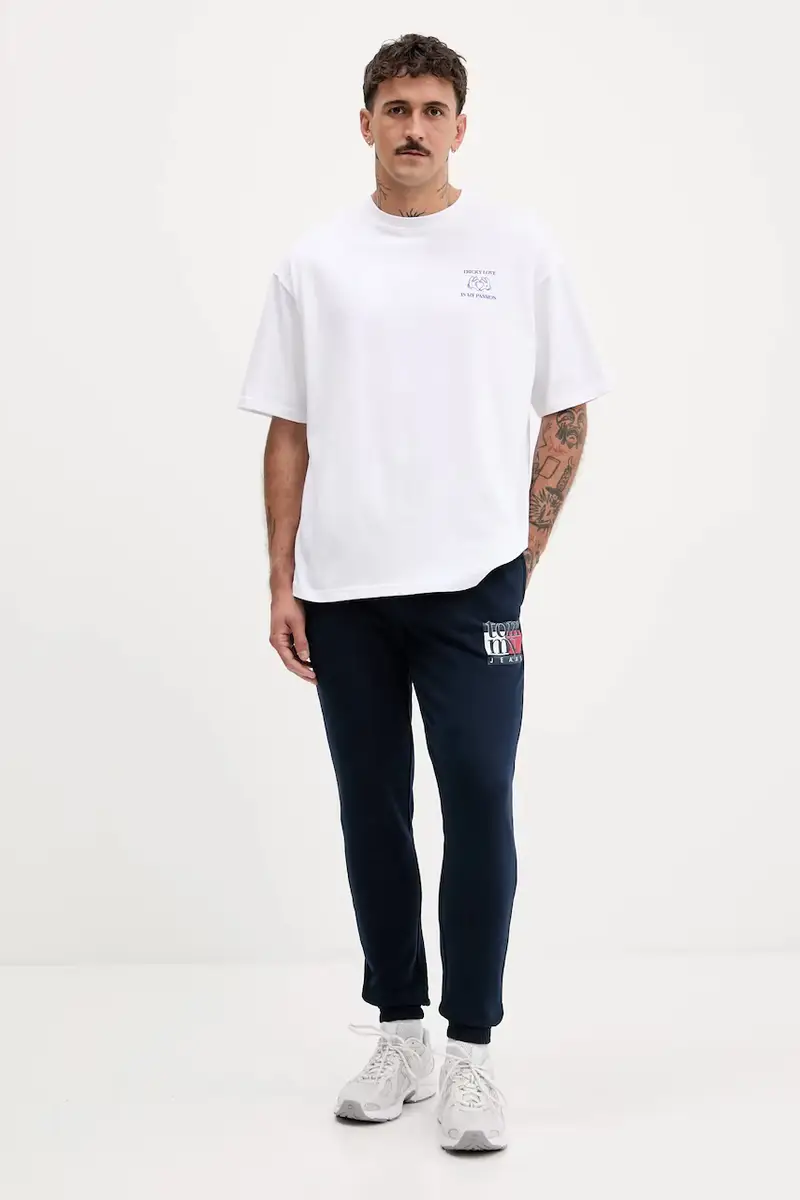 pantaloni tuta di cotone uomo colore blu navy DM0DM22094 miniatura 2