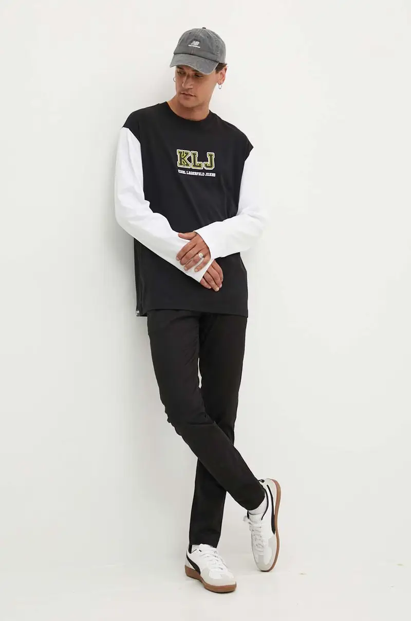 pantaloni uomo colore blu navy Nero miniatura 2