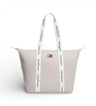 per donna AW0AW18461 Borsa tote essenziale con scritta beige (OSFA), Casual, Poliuretano