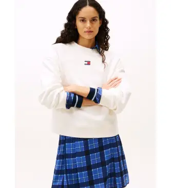 per donna DW0DW17325 Felpa bianca basica (XS), Bianco, Casual, Cotone