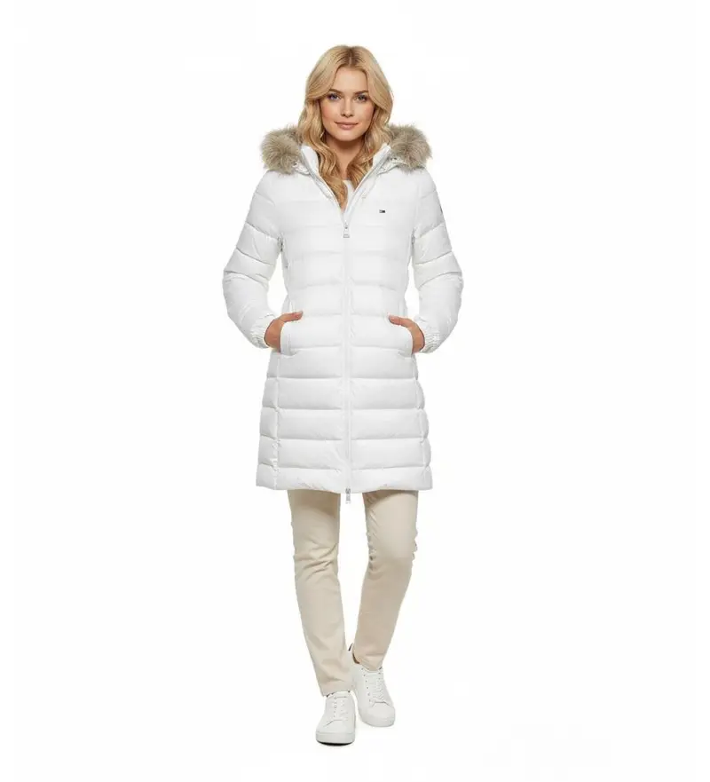 per donna DW0DW18864 Cappotto imbottito in piumino bianco lucido (M), Casual, Nylon