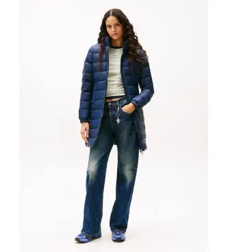 per donna DW0DW18864 Cappotto imbottito in piumino lucido blu navy (S), Casual, Nylon