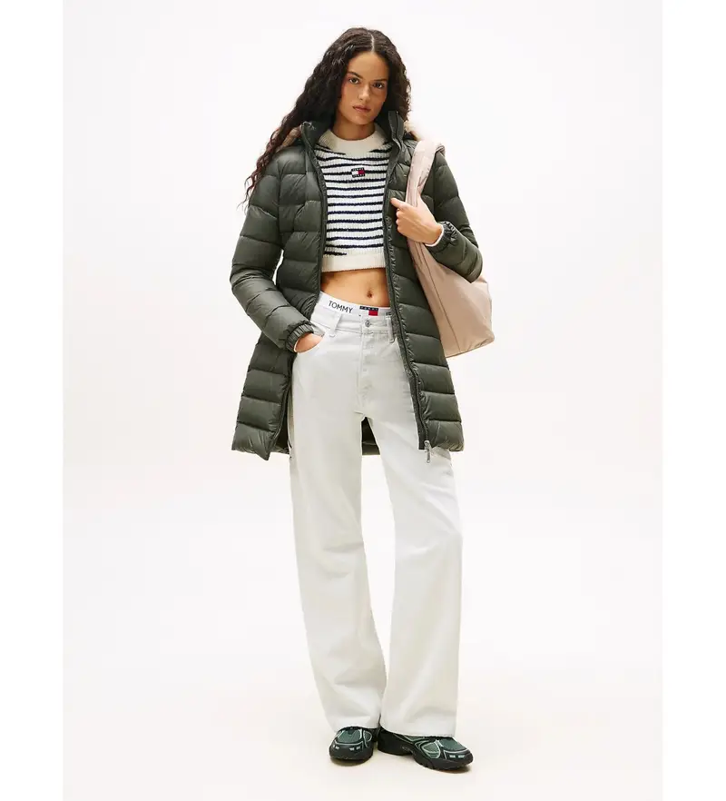 per donna. DW0DW18864 Cappotto imbottito in piumino verde brillante (M), Casual, Nylon