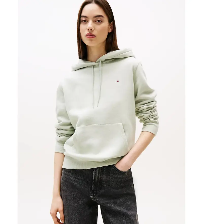 per donna DW0DW19958 Felpa con cappuccio e coulisse con logo verde (XS), Casual, Cotone