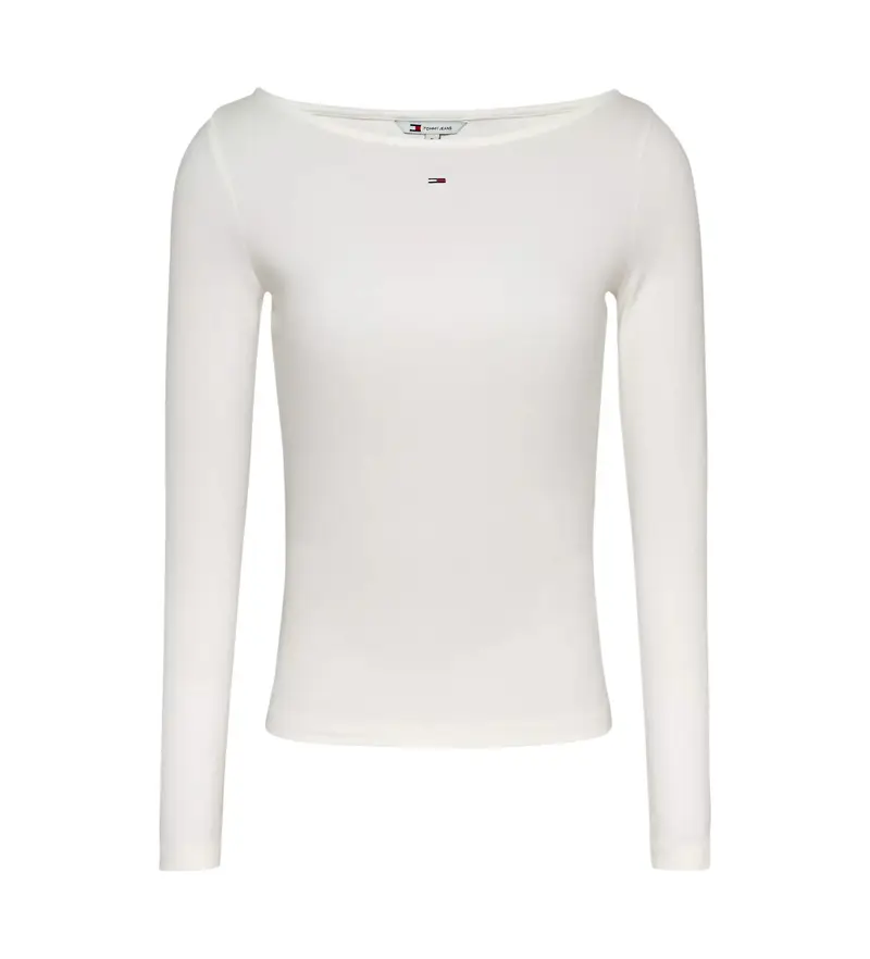 per donna DW0DW21350 Maglietta barca bianca (L), Casual, Manica lunga, Cotone biologico, Sostenibile