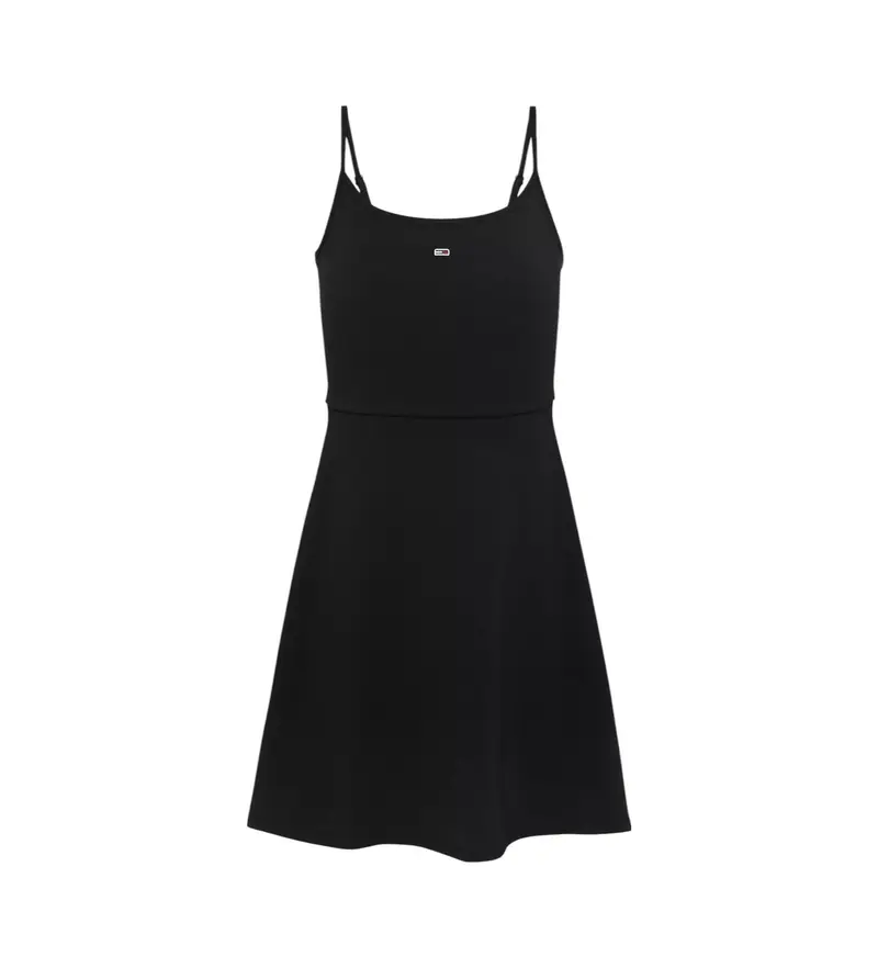 per donna DW0DW21354 Mini abito nero attillato con spalline sottili (XS), Casual, Cotone, Senza maniche / cinghie