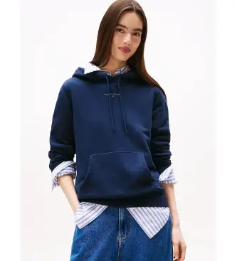 per donna DW0DW21963 Felpa con cappuccio con logo lineare blu navy (S), Casual, Cotone