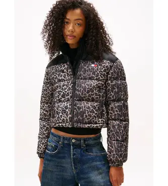 per donna DW0DW21967 Giacca imbottita (XS), Beige, Casual, Animal Print, Poliestere