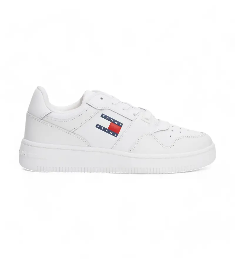 per donna EN0EN02505 Sneaker Retro Basket in pelle bianca (40), Bianco, Basso, Stringhe, Casual, Sportivo Naturale