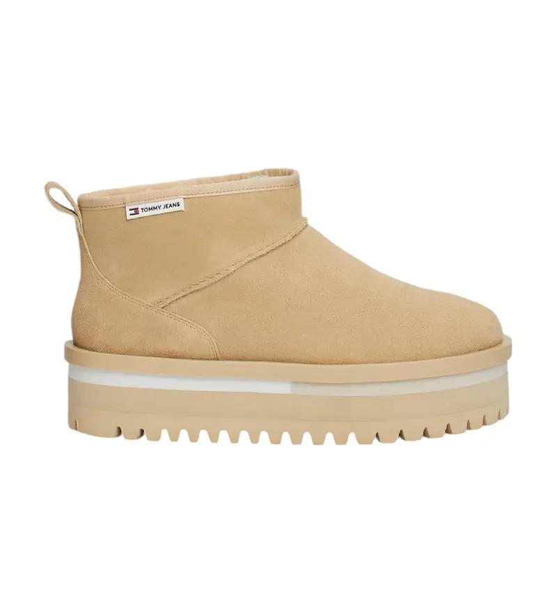 per donna EN0EN02599 Stivaletti in calda pelle foderata beige (36), 3 a 5cm, Nessuno, Casual