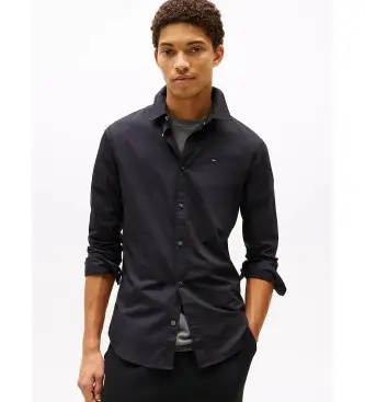 per uomo DM0DM04405 Camicia nera originale in popeline elasticizzato (XXS), Nero, Casual, Cotone, Manica lunga