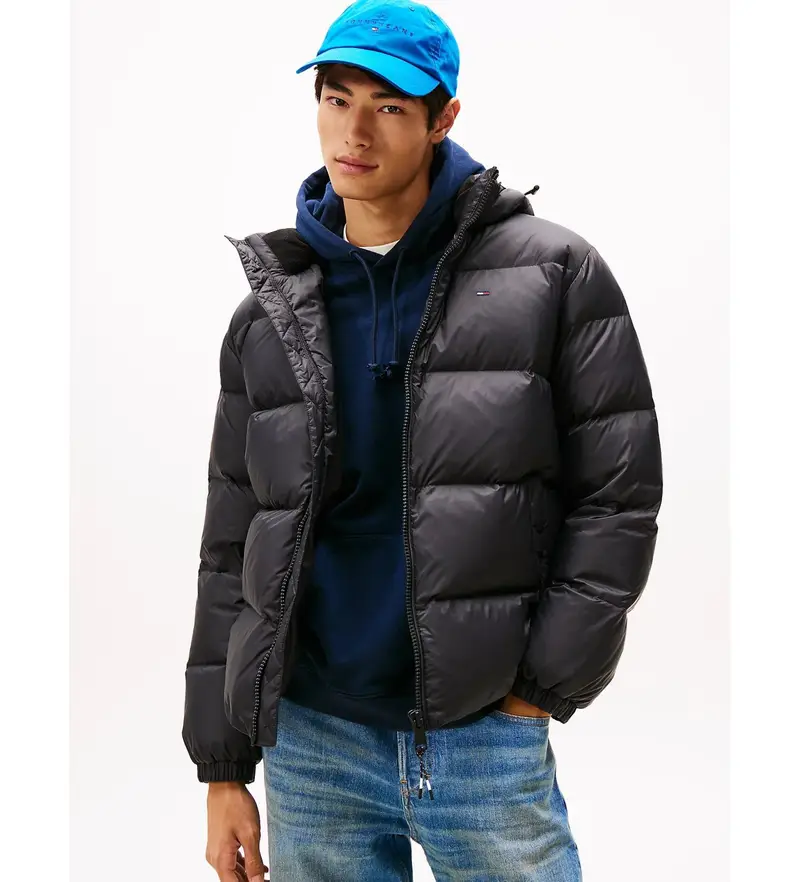 per uomo DM0DM19786 Cappotto nero corto essenziale (XXL), Casual, Poliestere