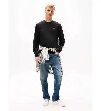 per uomo DM0DM20660 Felpa nera TJM (L), Nero, Casual, Cotone biologico, Sostenibile