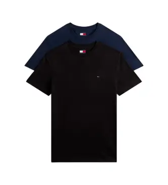 per uomo DM0DM20687 Set di 2 magliette extra slim in maglia blu navy, nere (L), Nero, Casual, Cotone, Manica corta