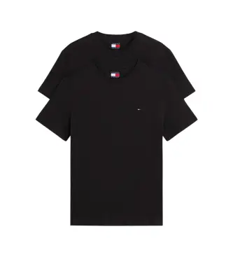 per uomo DM0DM20687 Set di 2 magliette nere extra slim in maglia (L), Nero, Casual, Cotone, Manica corta