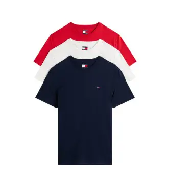 per uomo DM0DM21579 Confezione da 3 magliette extra slim con logo blu navy, bianco e rosso (M), Casual, Cotone, Manica corta